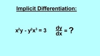 Calculus - Derivatives - Implicit Differentiation (2 of 3)