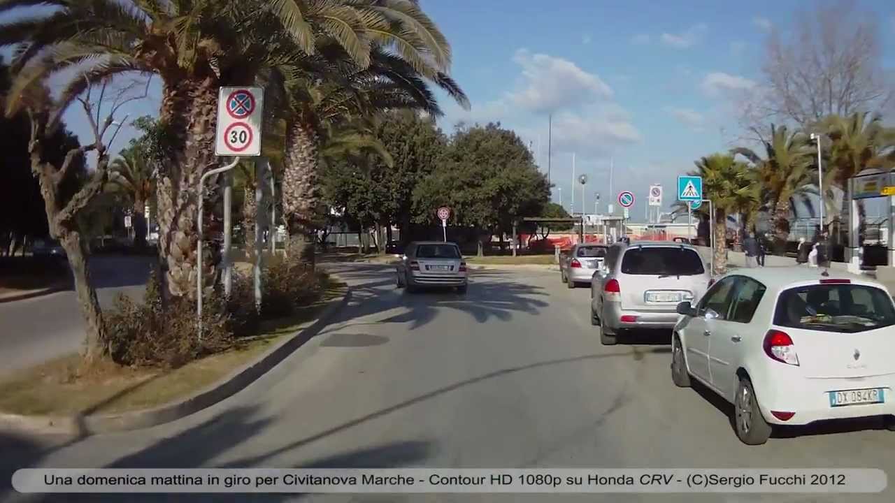 Driving on Sunday morning through the streets and the roads of Civitanova Marche