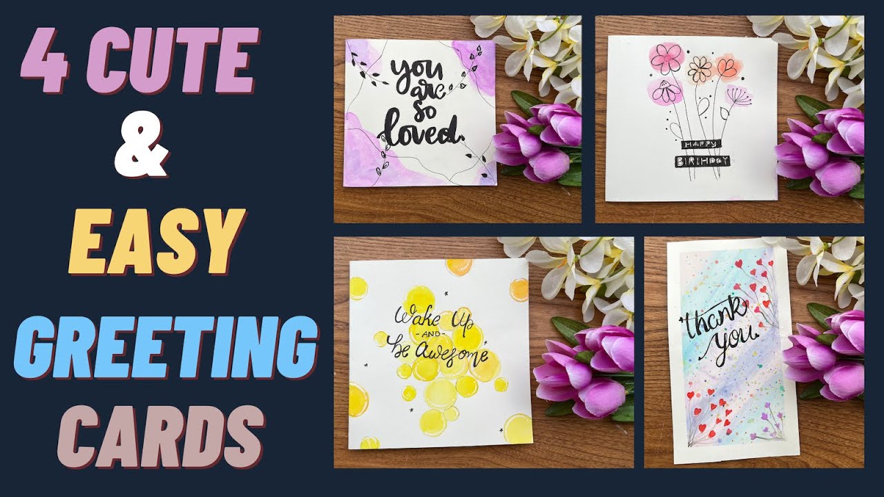 How to make simple watercolor greeting cards | Super Easy DIY Greeting ...
