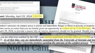 With very little notice, UGA student protestor says he was suspended from campus