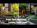🪨 DIY Small Front Yard Garden | Easy Stone Art Landscaping Ideas for a Luxury Look 🌿
