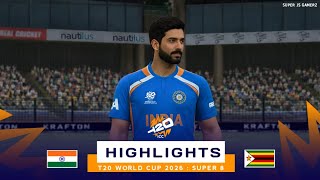 India vs Zimbabwe | Cuplikan Pertandingan Piala Dunia T20 2026 | Kriket Sejati screenshot 3