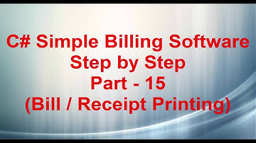 C# Simple Billing Software Part - 15 (Bill / Receipt Printing and Search Bill)