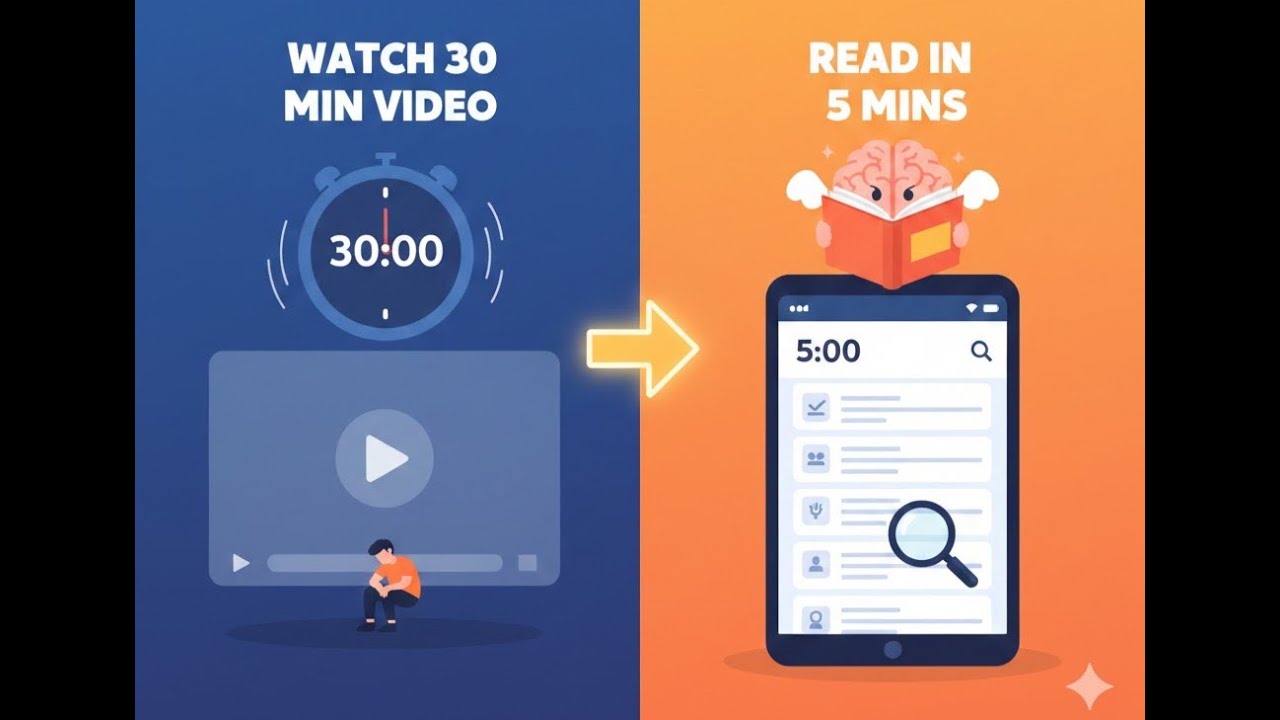 How To Watch a 30 Mins Video by Read it - in 5 mins with AI - YouTube