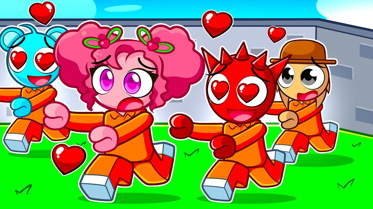 Bolinho e os SPRUNKIS tentam escapar da  PRISÃO no ROBLOX