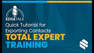 Total Expert - Quick Tutorial for Exporting Contacts