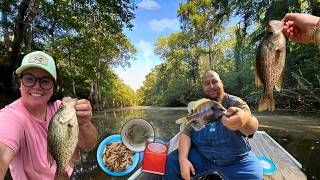 CRAPPIE Fishing in the Summer Heat…We Got STUCK! | Catch, Clean, Cook (Fish n' Chips)