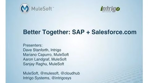 Integrating SAP with Salesforce