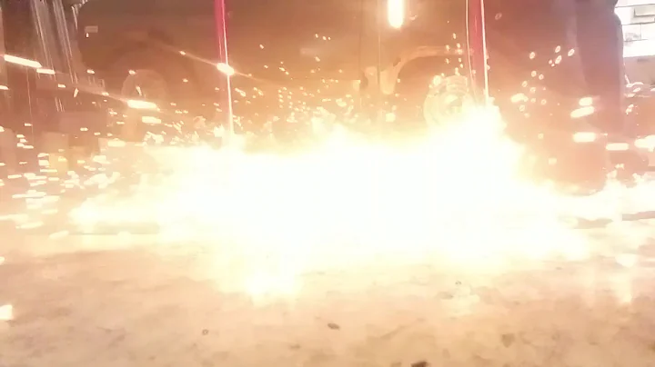 Weld sparks hitting the floor