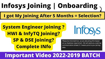 Infosys When Joining Different Roles Good News  My Joining after 8 Months | 2022-2019 BATCH Training