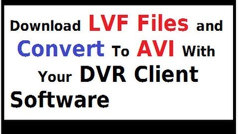 Download LVF Files and Convert To AVI From Your DVR Client Software