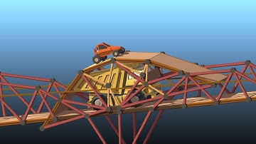 Building Bridges on top of Cars in Poly Bridge 2