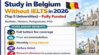 Study in Belgium Universities Without IELTS in 2026 – Fully Funded
