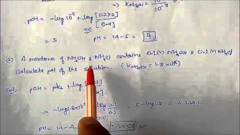 Basic Buffer -Solved Numericals :LN-33 IONIC EQULIBRIUM CLASS XI CHEMISTRY