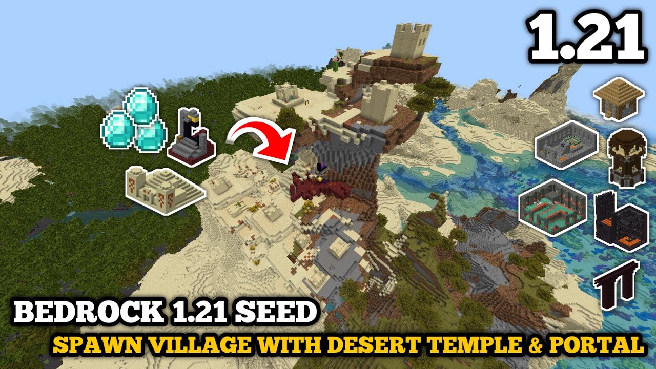 [Bedrock Seed] Minecraft 1.21 Seed Speedrun - Spawn Village with Desert ...