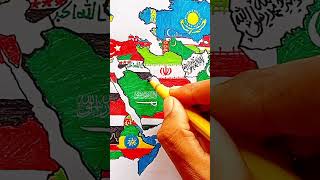 Draw Flag Map of Kuwait 🇰🇼 #kuwait