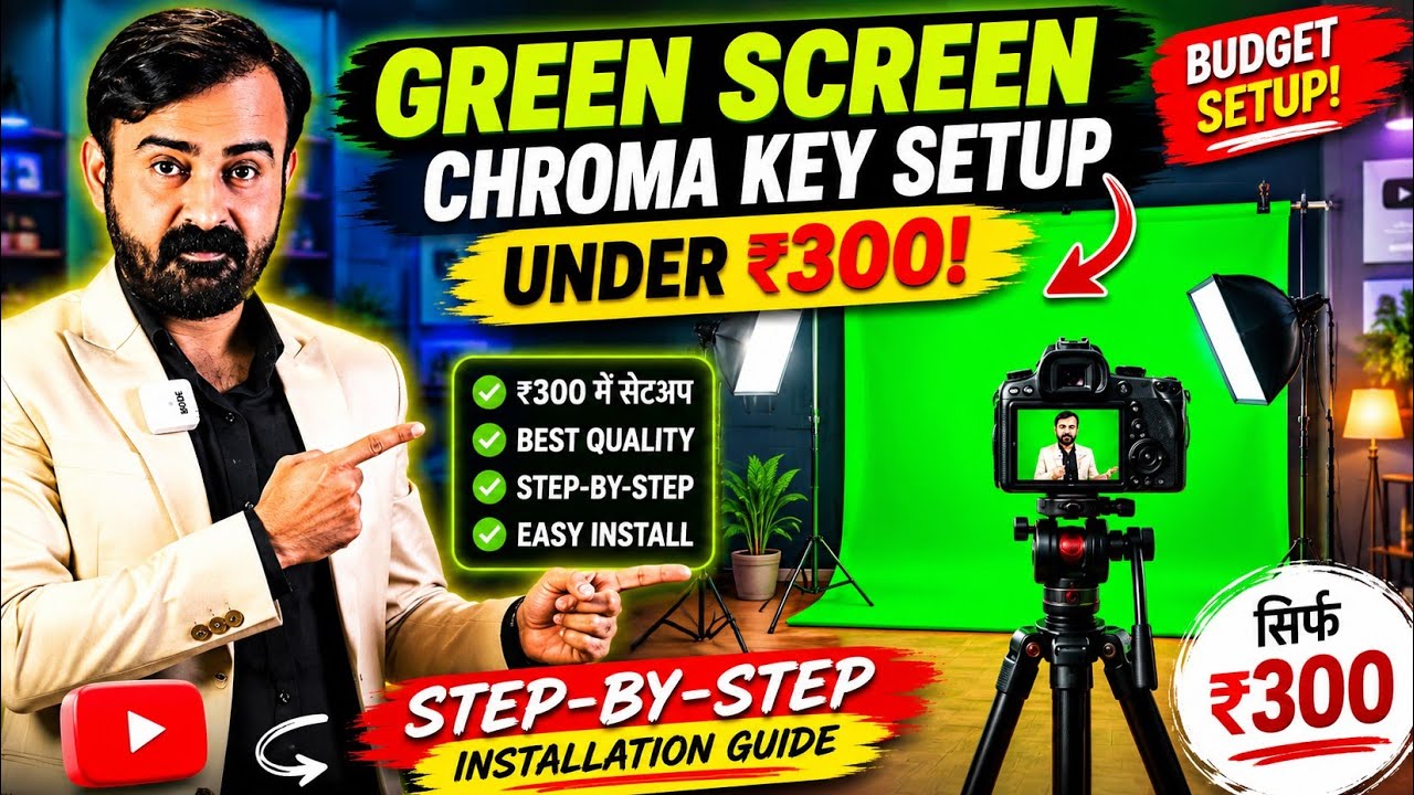 Green Screen Chroma Key Setup Under ₹300 | Step-by-Step Installation ...