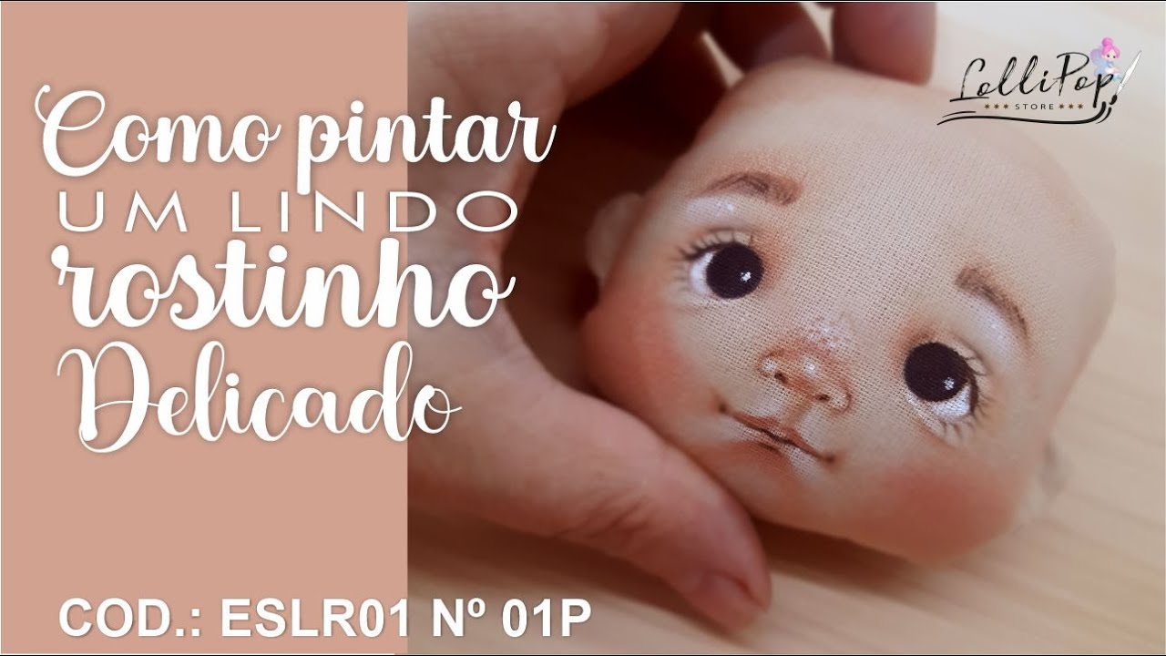 COMO PINTAR ROSTINHO DE BONECA DE PANO DO ESTÊNCIL COD.: ESLR01 Nº 01P