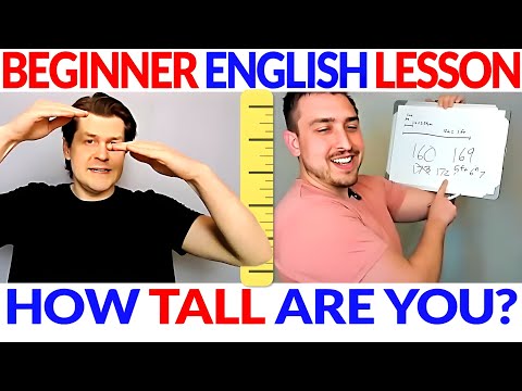 Iniciante fácil Listening em inglês Curso Lição: How Tall Are You? 🧍‍♂️📏 Input compreensível em inglês