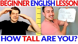 Easy Beginner English Listening Course Lesson: How Tall Are You 🧍‍♂️📏 English Comprehensible Input