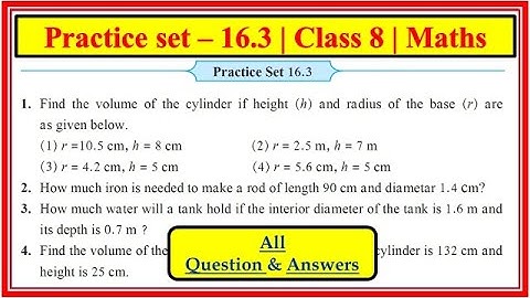 Practice set 16.3 class 8 maths chapter 16 surface area and volume Maharashtra state board