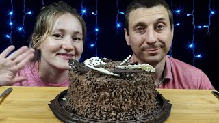 МУКБАНГ ТРЮФЕЛЬНЫЙ ТОРТ | MUKBANG TRUFFLE CAKE Russian food #cake #mukbang #asmrrussia #мукбанг