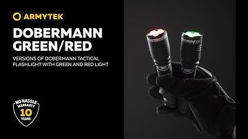 Armytek Dobermann Green and Red — compact tactical models with green or red LED