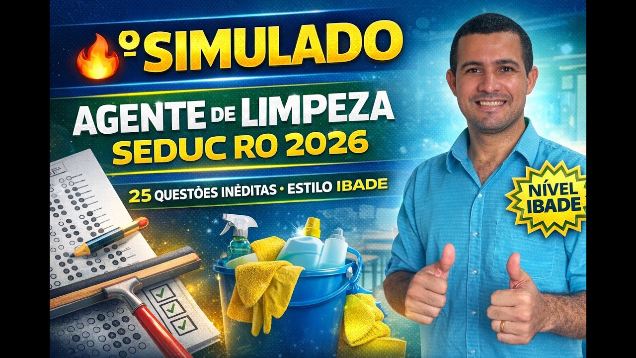 4º Simulado de Agente de Limpeza SEDUC RO 2026 - Específicas