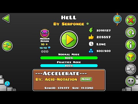 HeLL 100% By Serponge (Medium Demon Gauntlet) | Geometry Dash