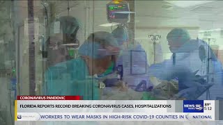 Florida reports record breaking coronavirus cases, hospitalizations