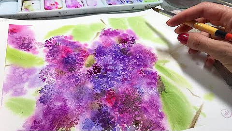 How to paint LOOSE lilac flowers in Watercolor