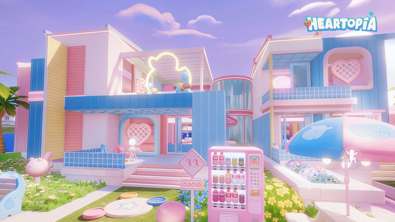 Minecraft Macaron Build Modern Spring Macaron House 🌸 Cute Build Tutorial in Heartopia - YouTube