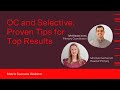 OC and Selective Success Webinar: Proven Tips for Top Results