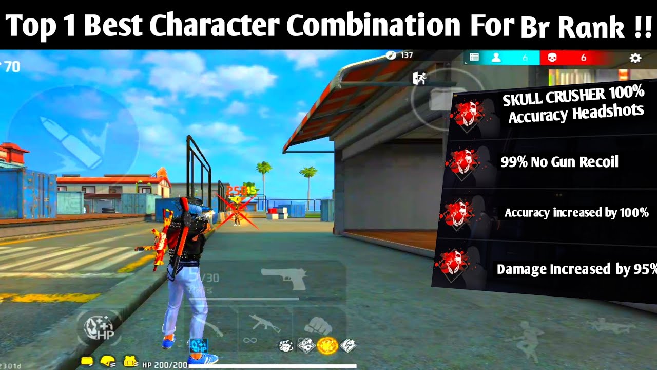 Top 1 Best Character Combination For Br Rank !! Free Fire Max !! - YouTube