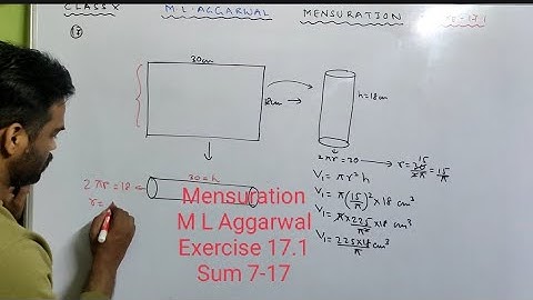 Mensuration Class 10 ICSE || M L Aggarwal || Exercise 17.1|| Cylinder || Volume and Surface area