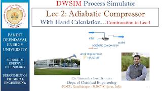 Lec 2: DWSIM Process Simulator...Adiabatic Compressor Simulation with hand calculation