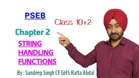 PSEB | 10+2 |  Chapter 2 |  String Handling Function in C