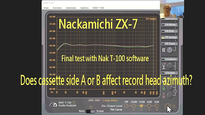 Nakamichi ZX7 testing with Nak T-100 software. REC head  azimuth?