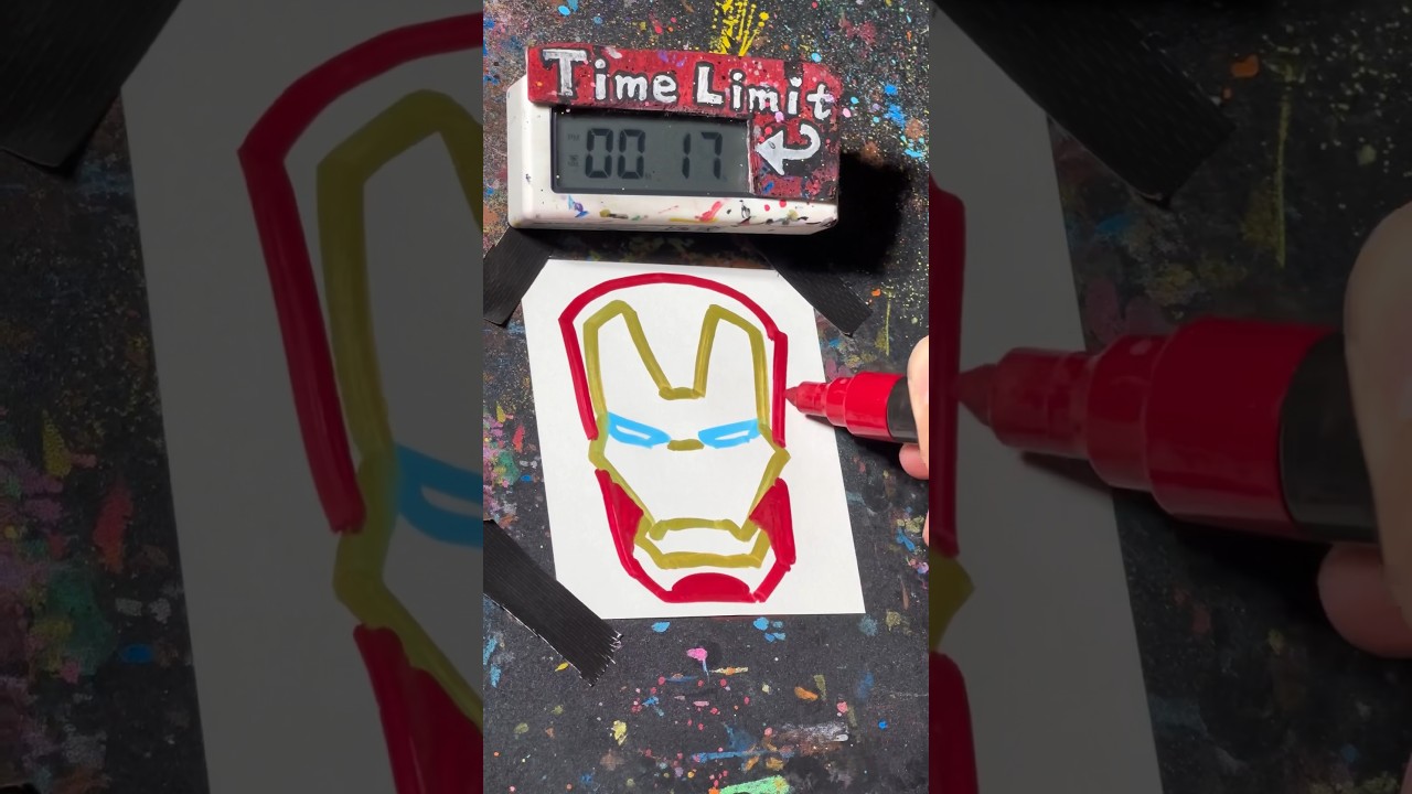 【ASMR】Drawing IronMan in 40 Sec