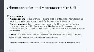 Microeconomics (Economics 1A) Lecture 1