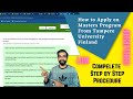 How to apply in tampere university finland 2024  tampere university application process