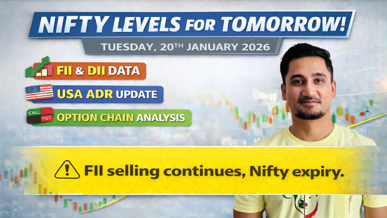 Nifty Levels for 20 January 2025 | Tuesday Market Outlook | FII–DII Data, Option Chain & USA ADR
