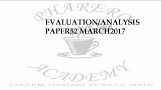 A Level Physics Paper 5 EVALUATION/ANALYSIS PAPER 52 MARCH 2017