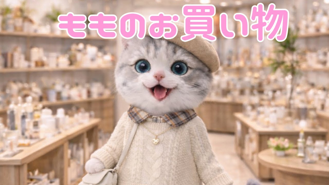 【ゆるふわ猫】🛒もものお買い物👗 Momo’s Shopping Day💴休日のショッピングを楽しむもも！【A fluffy cat Momo】