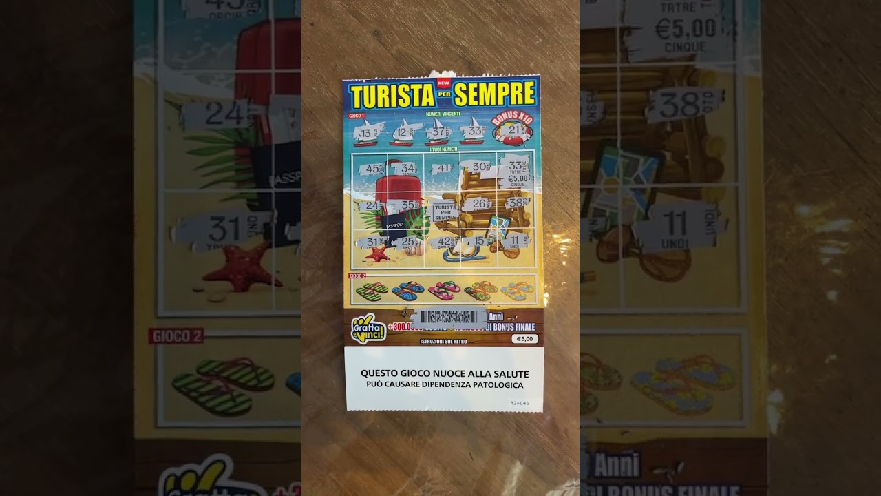 Gratta&vinci n.122/ lunedì 8 agosto 2022 / passivo:-200€.