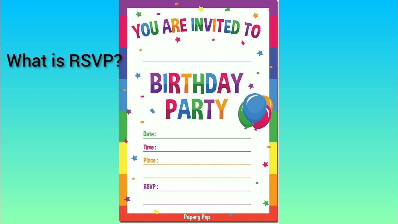 What does RSVP mean? YouTube