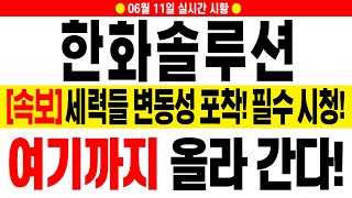[한화솔루션 주가 전망][긴급] 세력들의 변동성 포착! 얼른 대응 준비하세요!