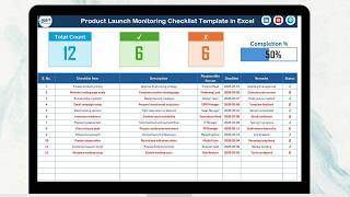 Product Launch Monitoring Checklist in Excel