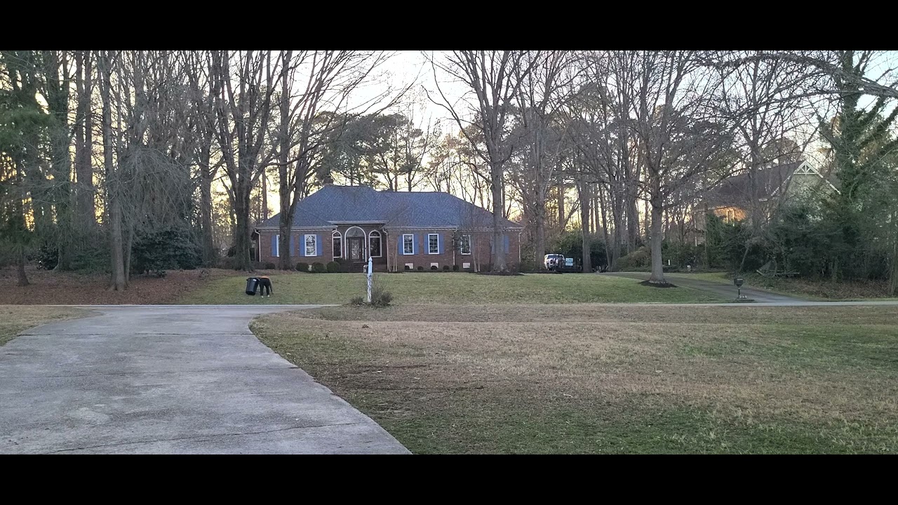 Landscapers picking up sticks