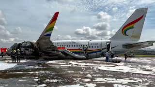 Airbus A319 skids off runway